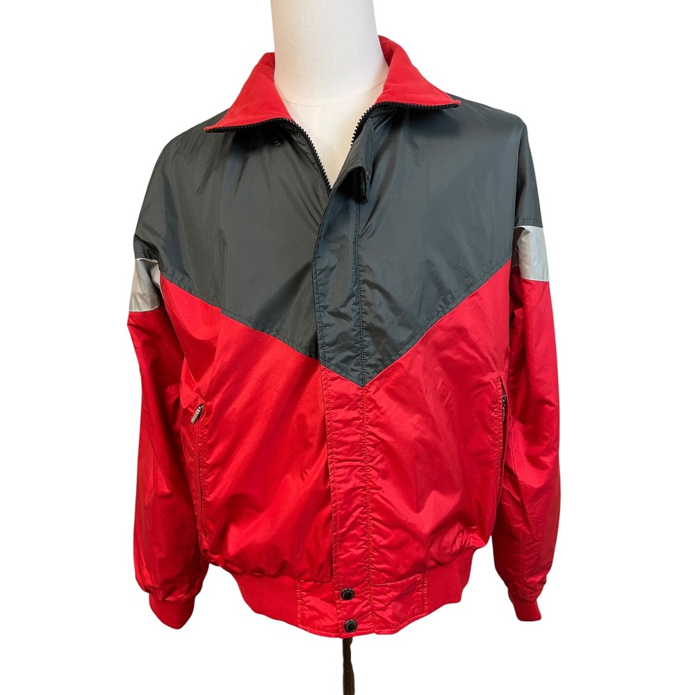 Vintage Descente Colorblock Jacket Windbreaker M Red Ski Gorpcore Retro Hood